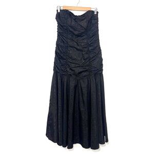 Jessica McClintock For Gunne Sax Strapless Taffeta Gown - Black 9